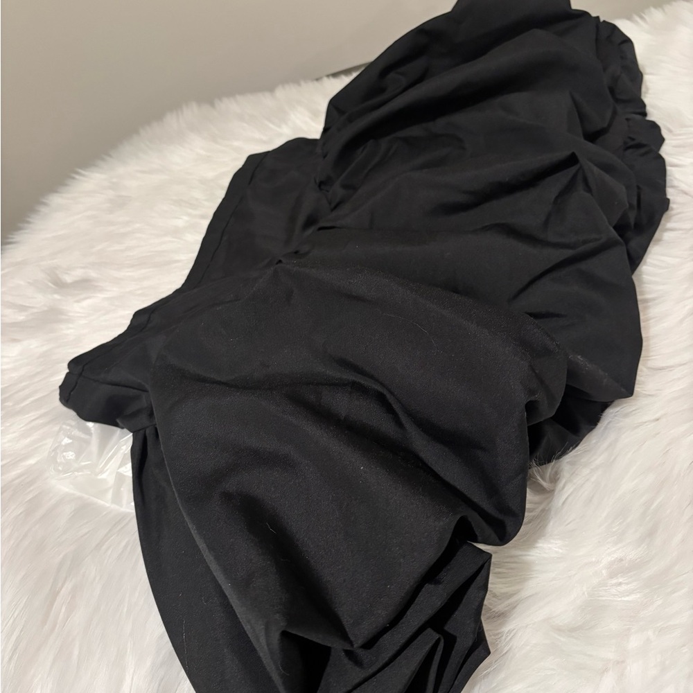 Elegant Black Ruched Dress